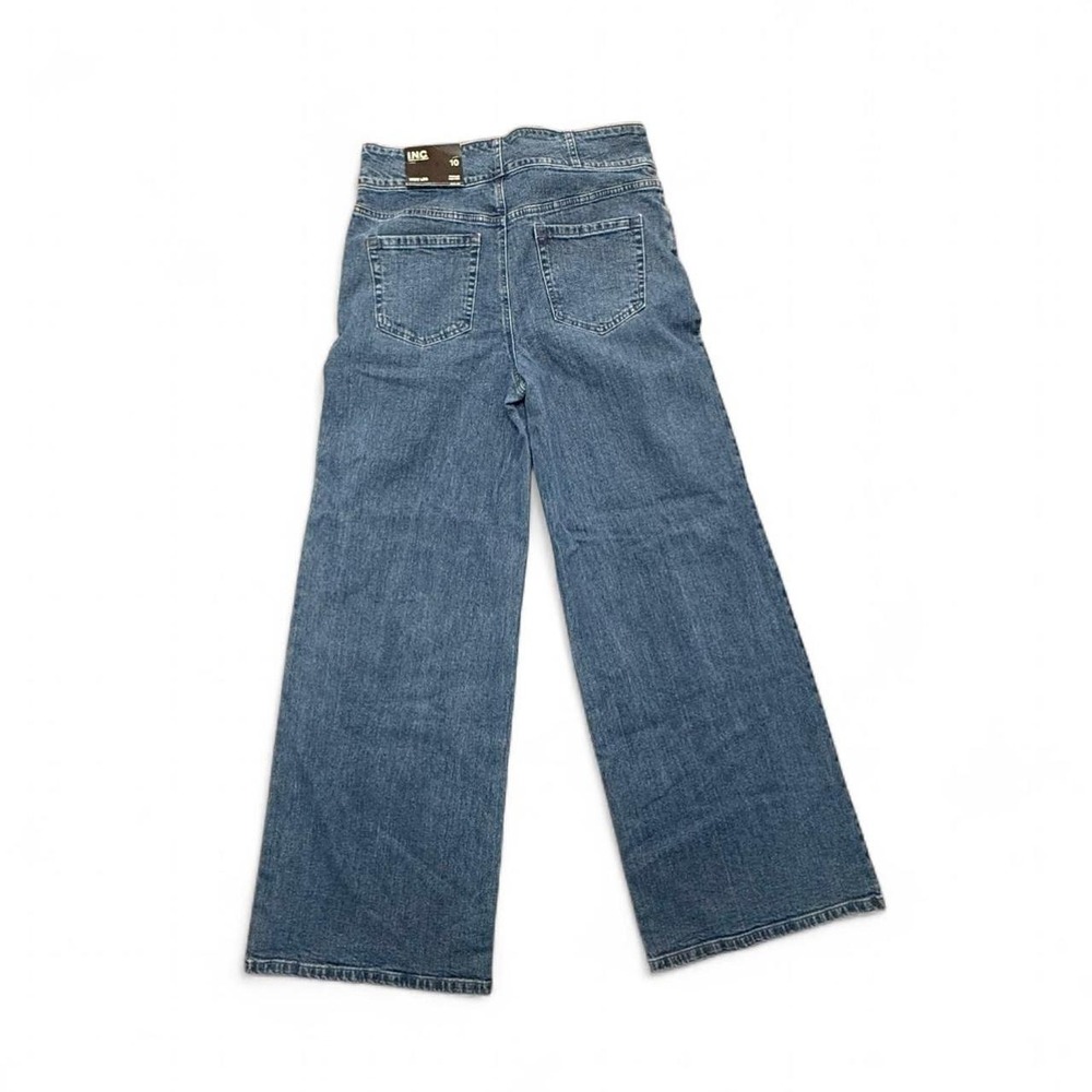 INC International Concepts Wide Leg High Rise Jeans Medium Indigo Wash 10/30 NEW - Picture 3 of 8
